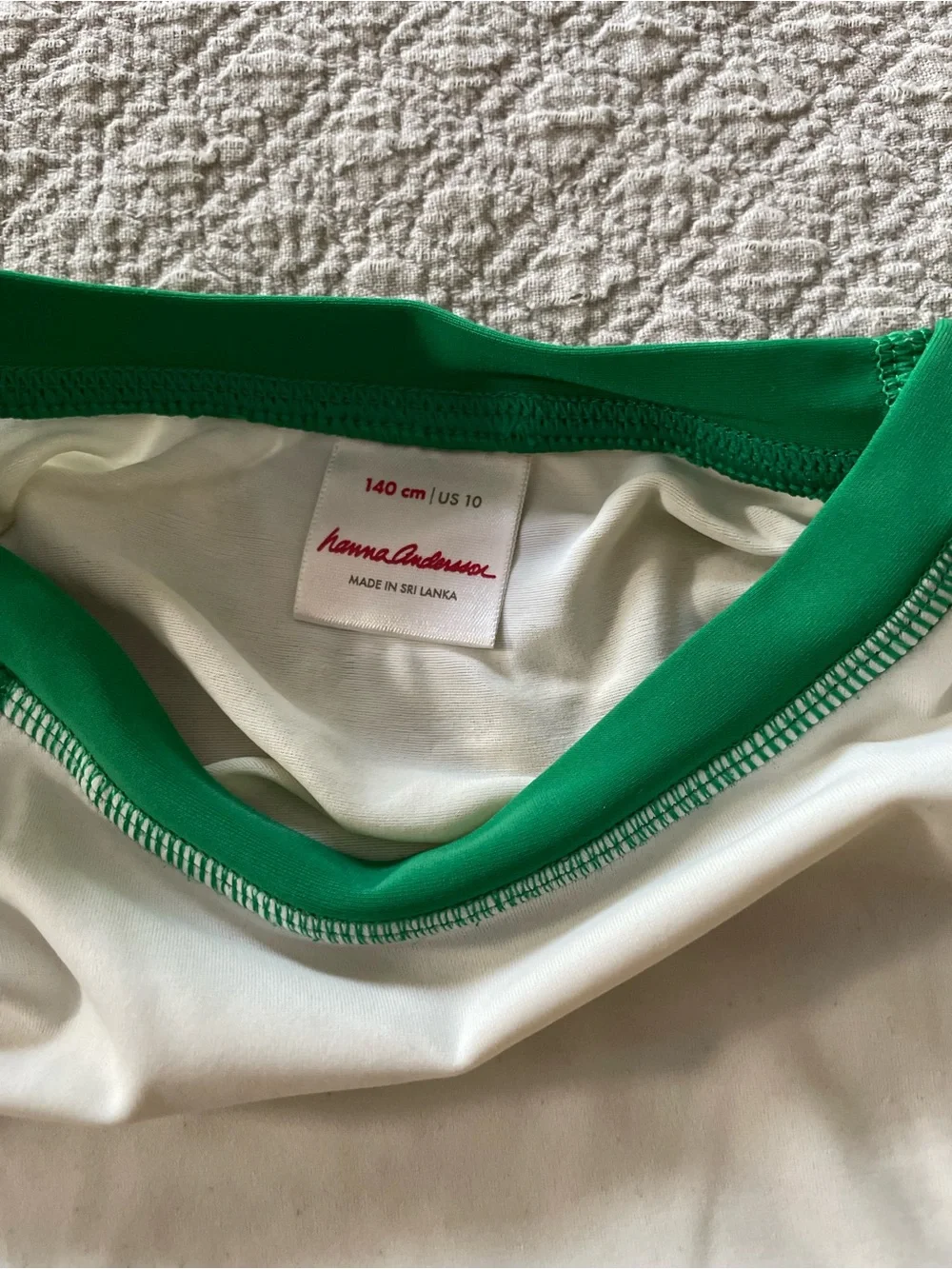 Hanna Andersson Kids Green & White Palm-Graphic Rashguard Swim Tee